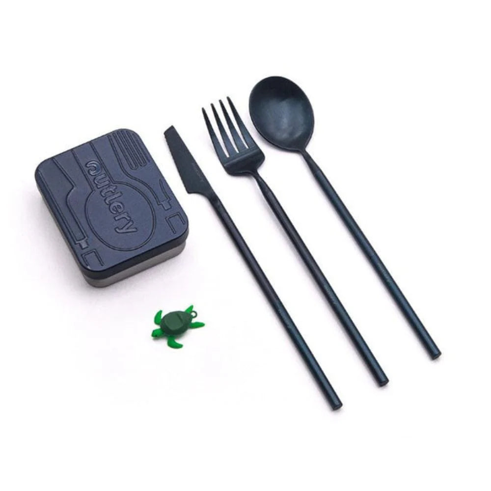 Whale Blue Portable & Reusable Stainless Steel Travel Cutlery Set