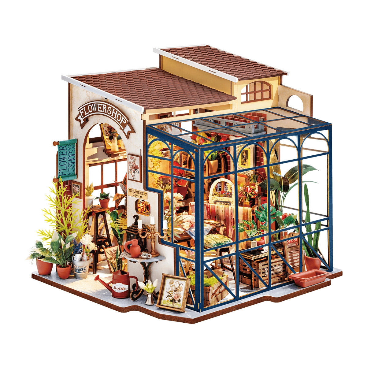 Emily's Flower Shop - DIY Miniature House with Light