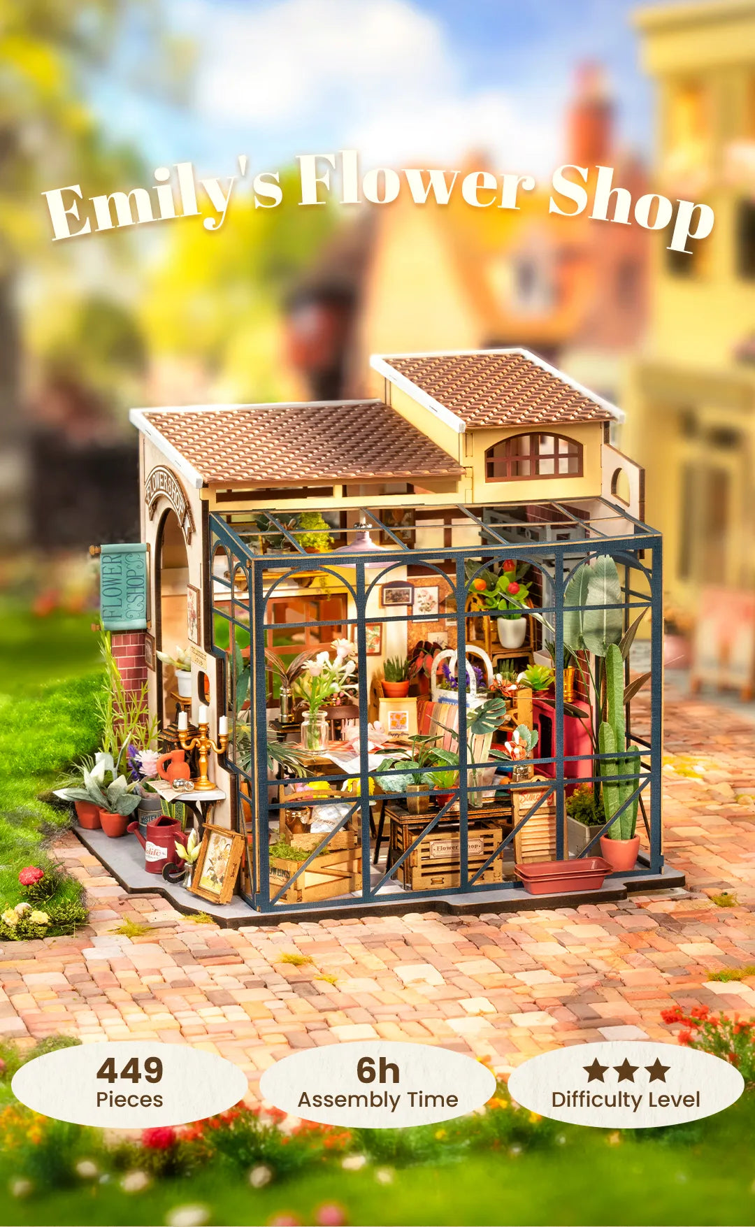 Emily's Flower Shop - DIY Miniature House with Light