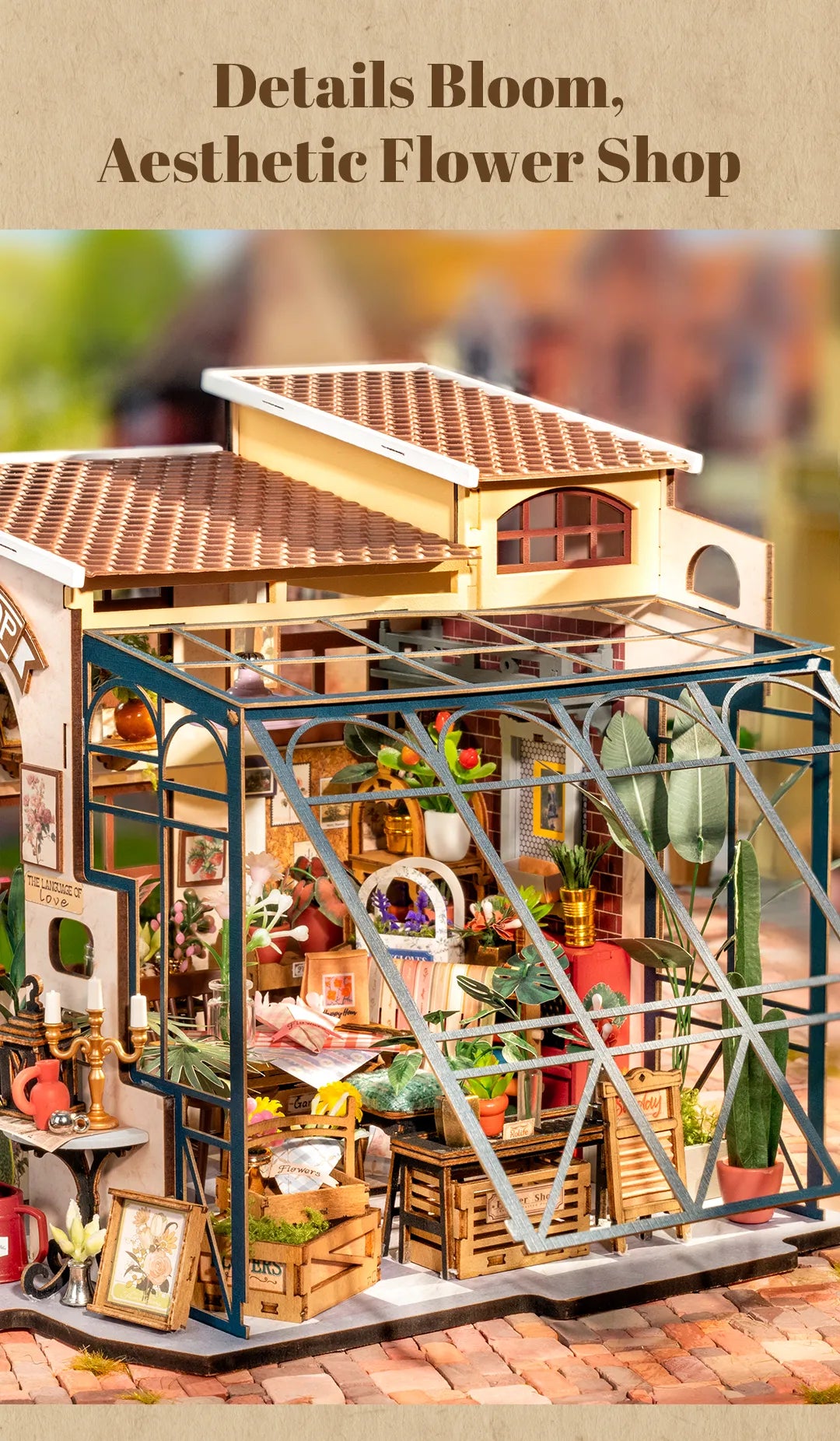 Emily's Flower Shop - DIY Miniature House with Light