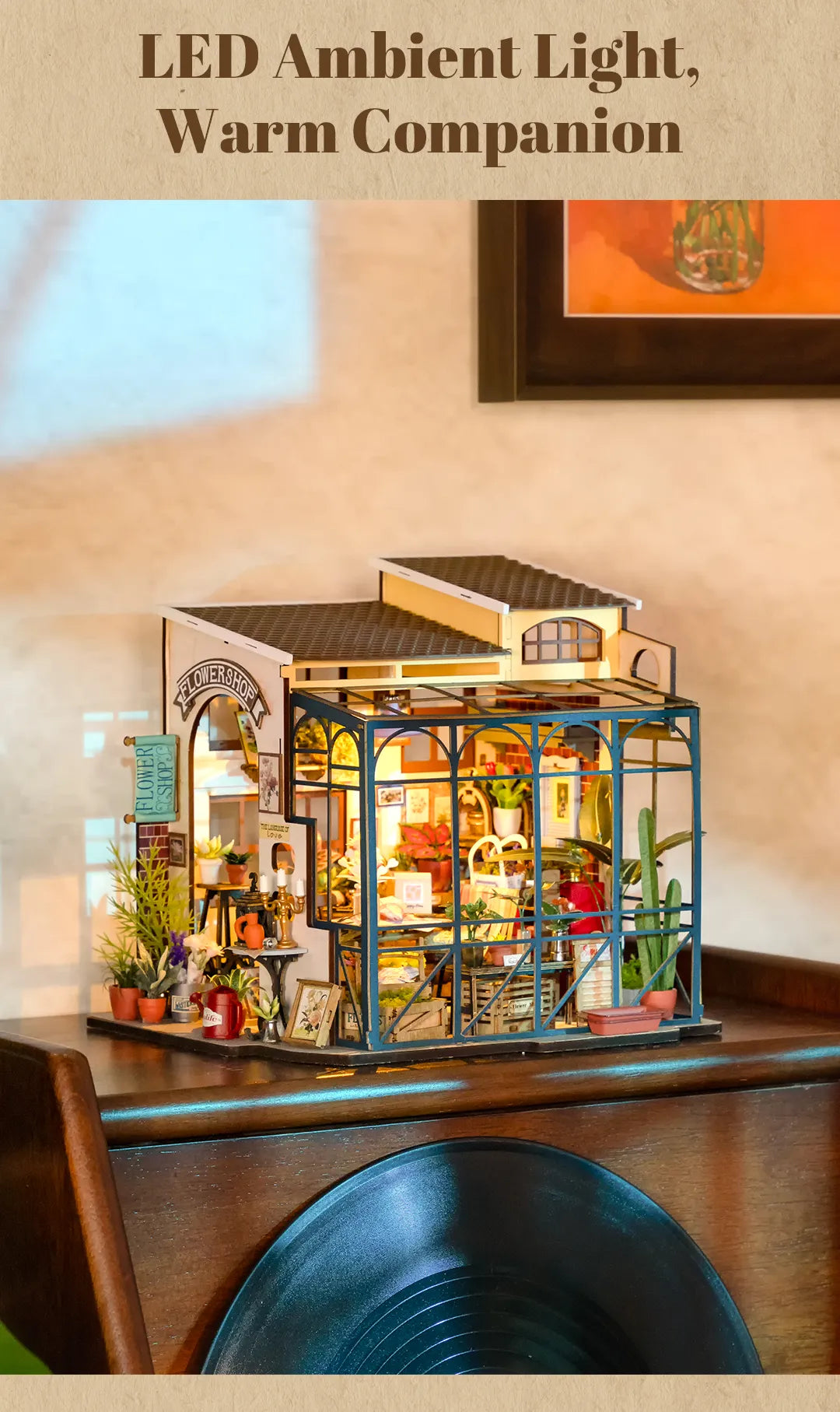 Emily's Flower Shop - DIY Miniature House with Light