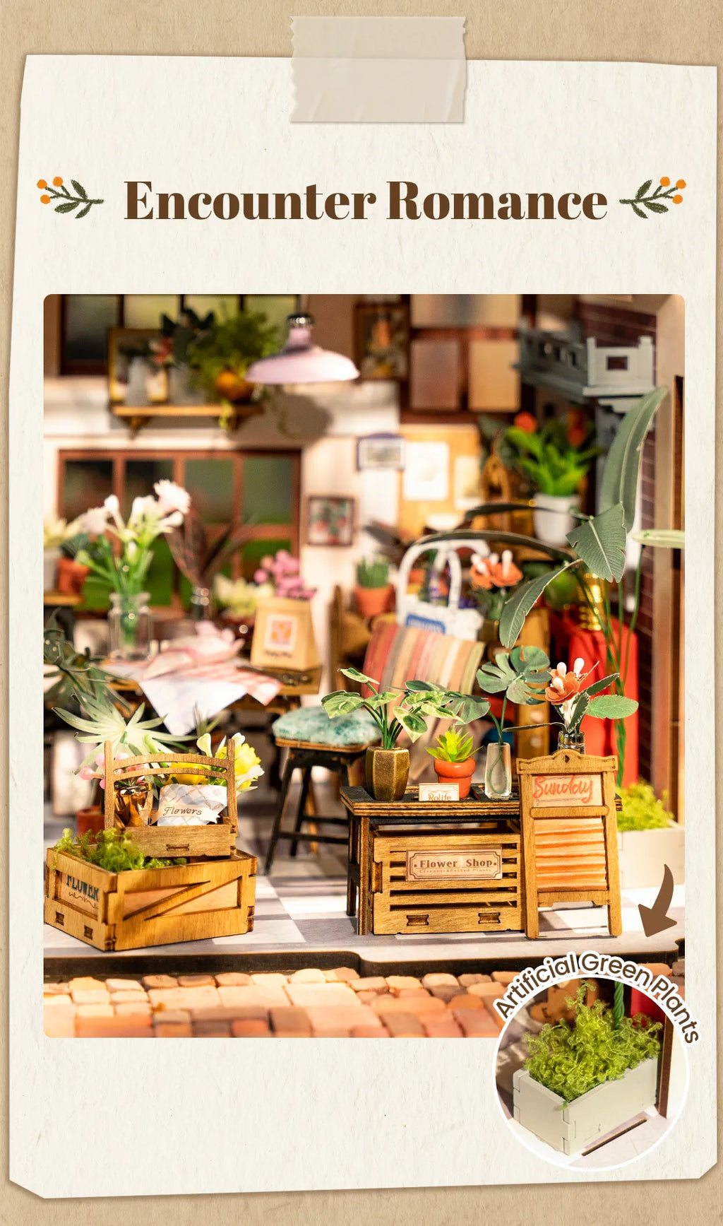 Emily's Flower Shop - DIY Miniature House with Light