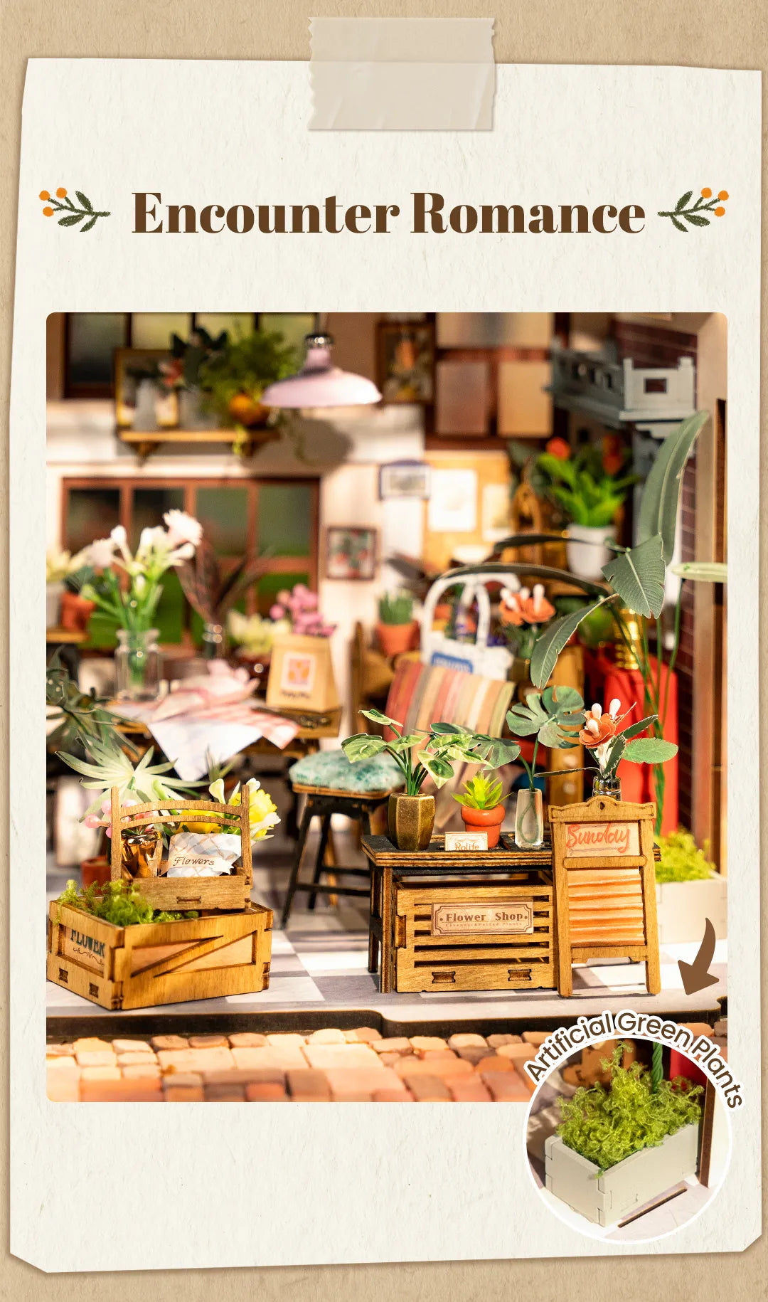 Emily's Flower Shop - DIY Miniature House with Light
