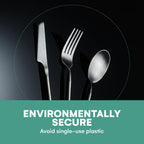 Raw Silver Portable & Reusable Stainless Steel Travel Cutlery Set