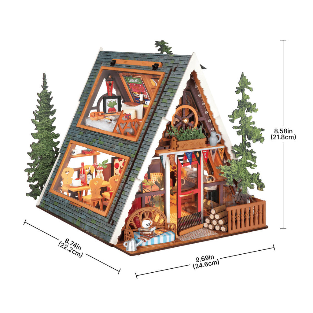 A-Frame Cabin - DIY Miniature House with Light