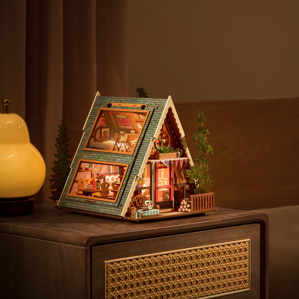 A-Frame Cabin - DIY Miniature House with Light