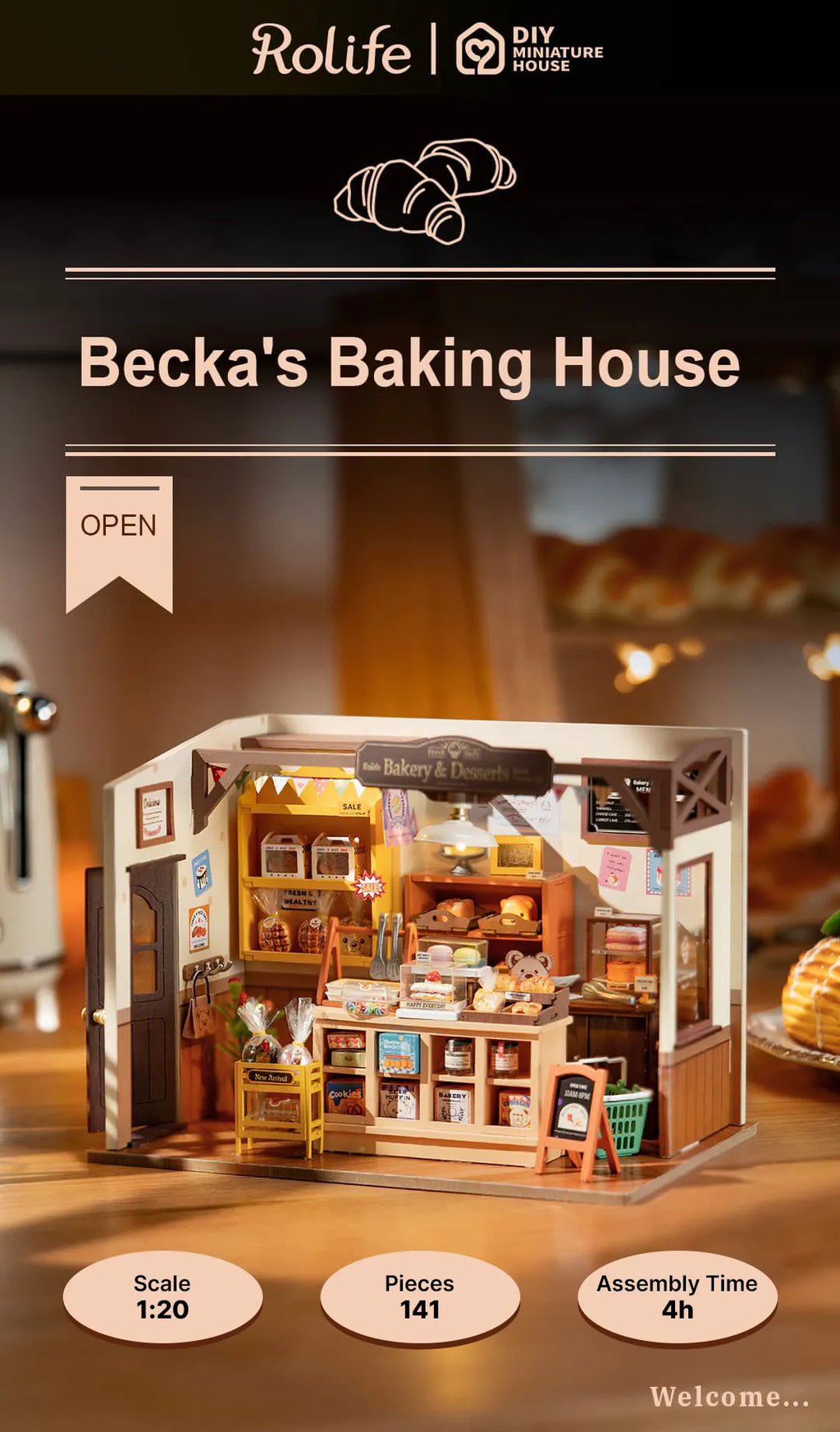 Becka's Baking House - DIY Miniature House with Light
