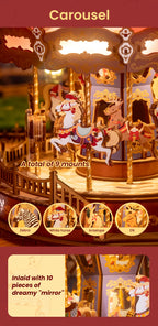 Classic Carousel - DIY Mechanical Kit with Music and Lights